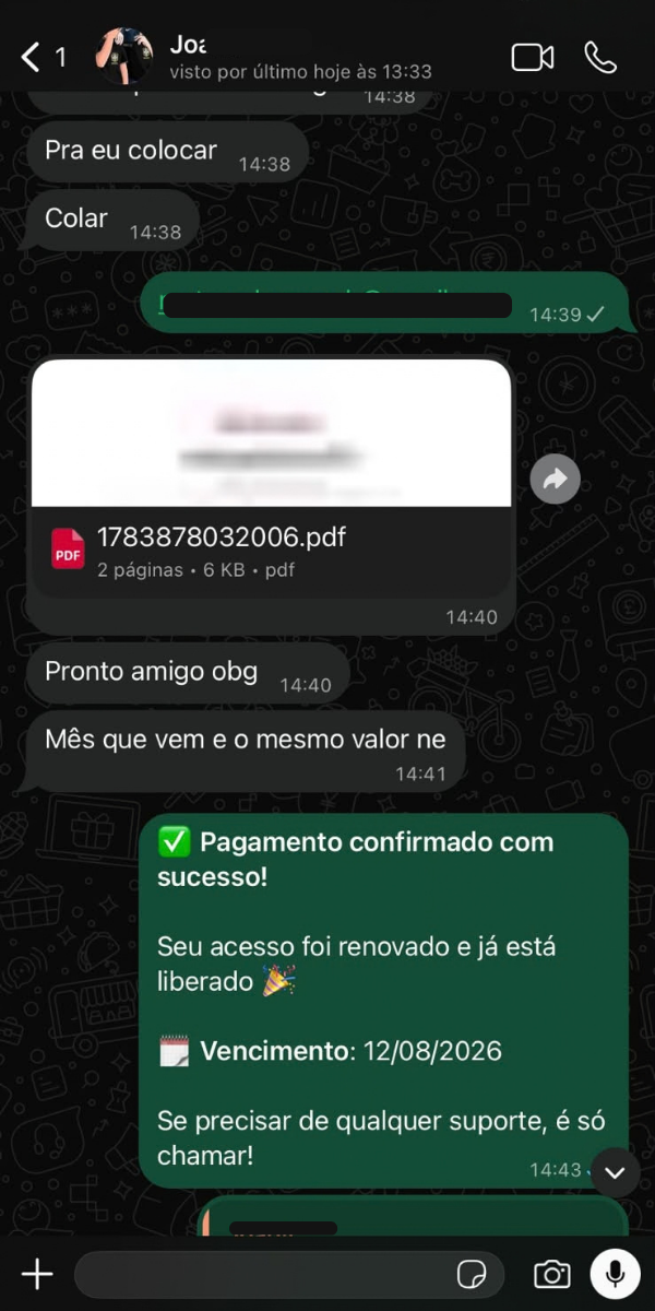 Depoimento de cliente